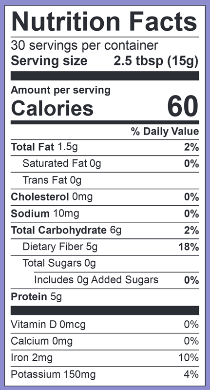 hi lignan nutri flax powder (omega nutrition) nutrition facts