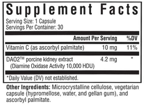 Histamine Digest Seeking Health supplement facts