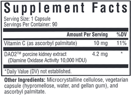 Histamine Digest Seeking Health supplement facts