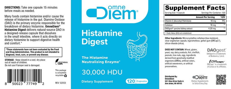 histamine digest diem label