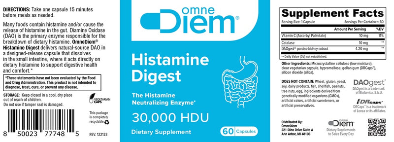 histamine digest diem label