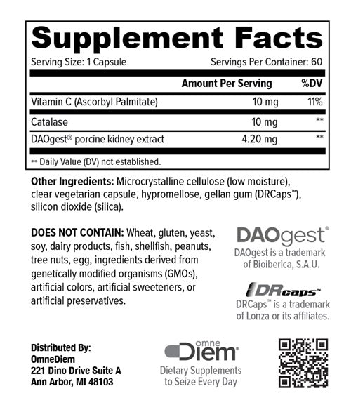 histamine digest diem supplement facts