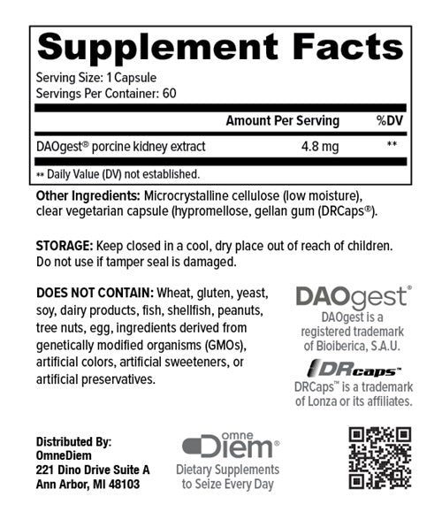 histamine digest puremax diem supplement facts