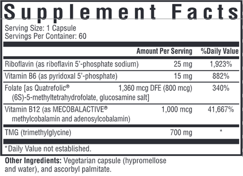 HomocysteX Plus Seeking Health supplement facts