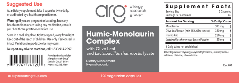 humic-monolaurin complex allergy research group label