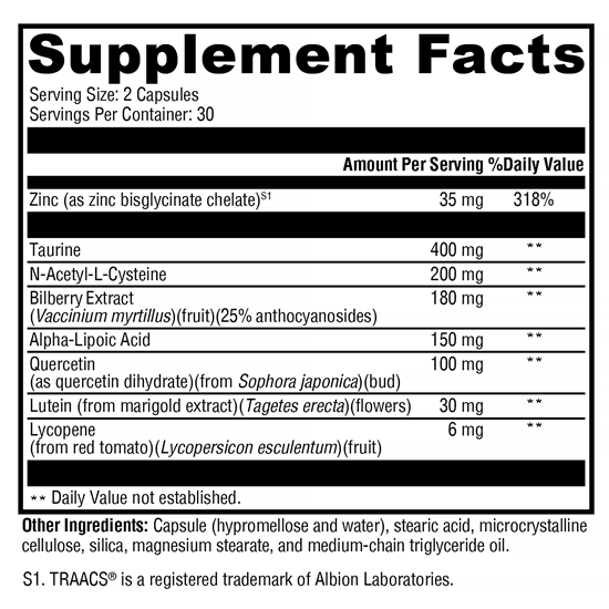 I-Sight (Xymogen) Supplement Facts