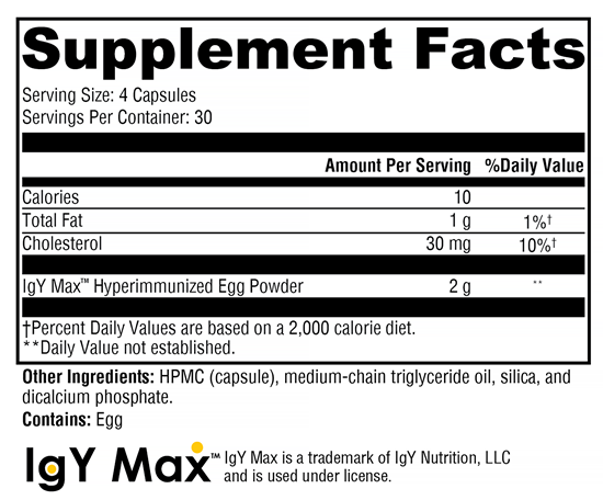 IG 26 DF Capsules (Xymogen) Supplement Facts