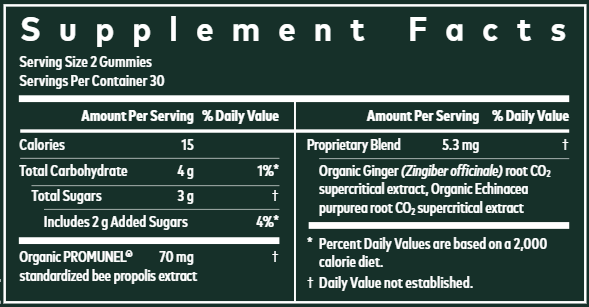 Immune Rapid Defense Gummies (Gaia Herbs) supplement facts