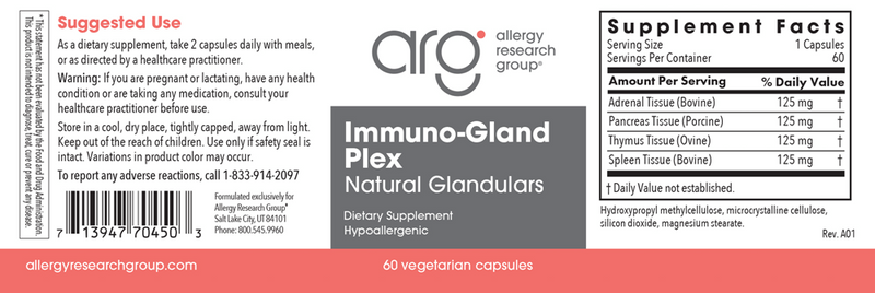 immuno-gland plex allergy research group label