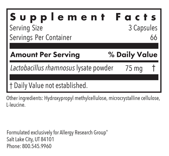 immunobiotic pro allergy research group supplement facts