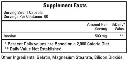 inosine 500 mg ecological formulas supplement facts