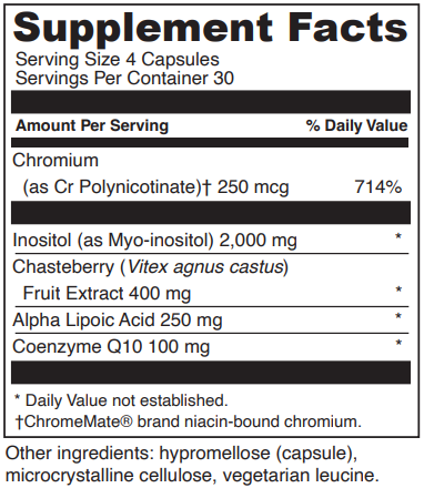 inositol + vitex plus davinci labs supplement facts