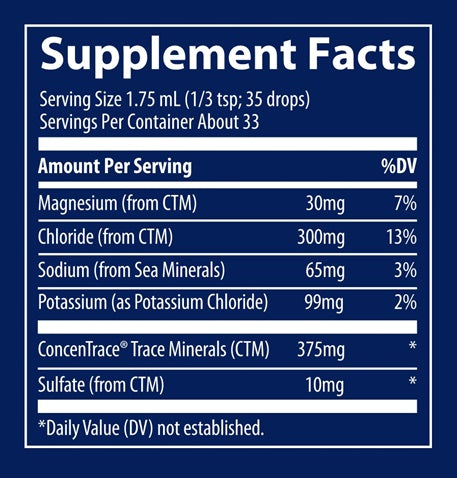 ionic potassium (trace minerals research) supplement facts