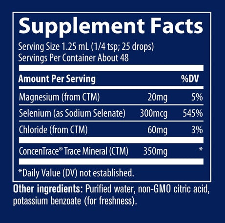 ionic selenium (trace minerals research) supplement facts