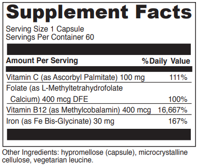 iron bis glycinate davinci labs supplement facts