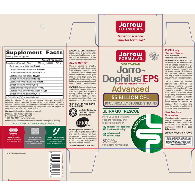 Jarro-Dophilus EPS Advanced (Jarrow Formulas) Label