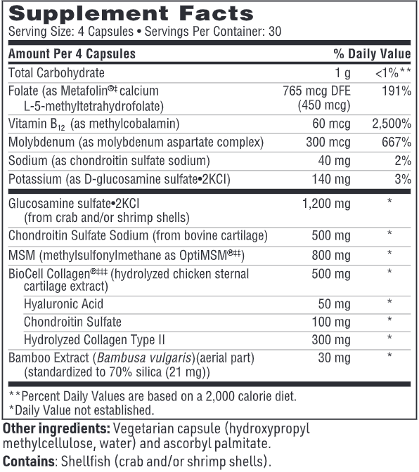 joint support formula sfi health supplement facts