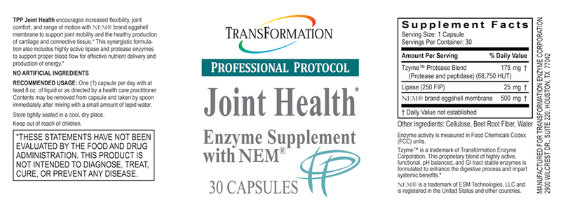 Joint Health (Transformation Enzyme) Label