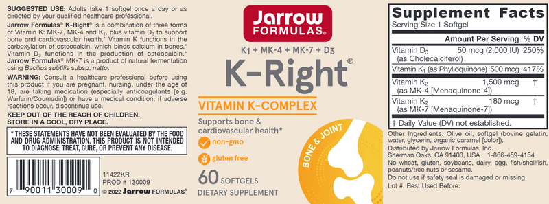 K-Right Jarrow Formulas label