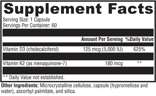 K2-D3 Max (Xymogen) Supplement Facts