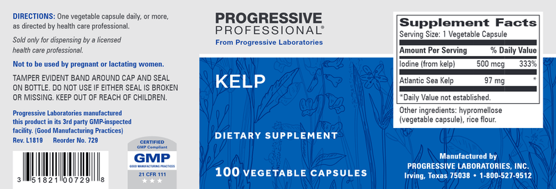 Kelp (Progressive Labs) Label