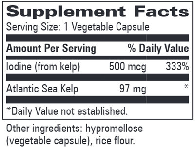 Kelp (Progressive Labs) Supplement Facts