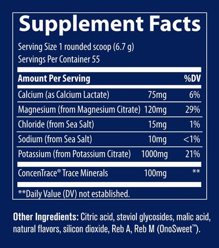 keto electrolyte powder (trace minerals research) supplement facts