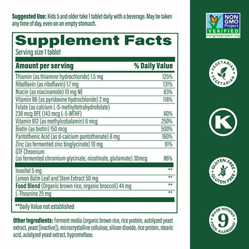 kid's b complex megafood supplement facts