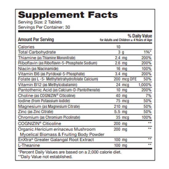 KidsActive (Advanced Nutrition by Zahler) Supplement Facts