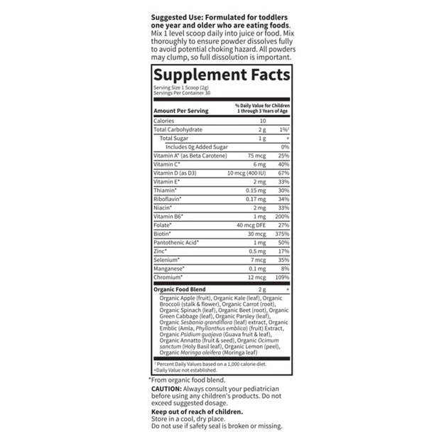 kids multivitamin powder garden of life supplement facts