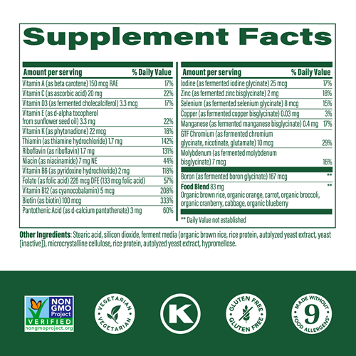 kids one daily megafood supplement facts