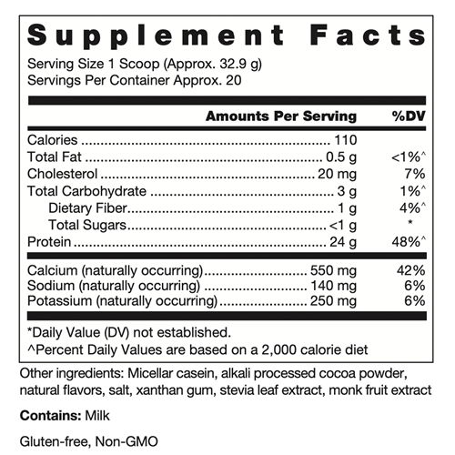 Klean Casein Protein Natural Chocolate Flavor Klean Athlete supplement facts