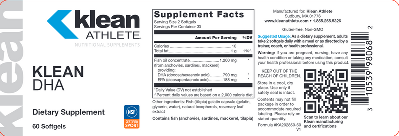 klean dha klean athlete label