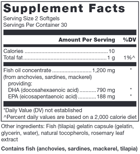 klean dha klean athlete supplement facts