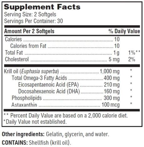 krill oil sfi health supplement facts