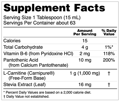 L-Carnitine 1000 mg Liquid (NOW) Supplement Facts