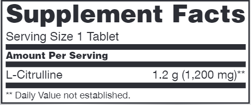 L-Citrulline ES (NOW) Supplement Facts