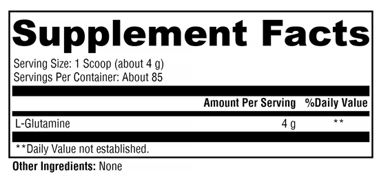 L-Glutamine (Xymogen) Supplement Facts
