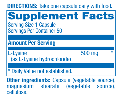 L-LYSINE Anabolic Laboratories supplement facts