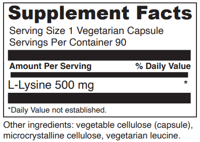 l-lysine davinci labs supplement facts