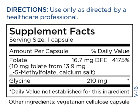 L-Methylfolate 10 mg (Metabolic Maintenance) supplement facts