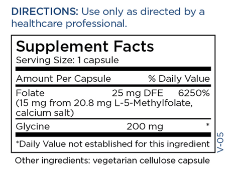 L-Methylfolate 15 mg (Metabolic Maintenance) supplement facts