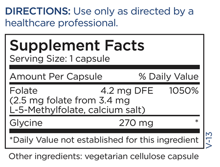 L-Methylfolate 2.5 mg (Metabolic Maintenance) supplement facts