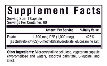 l-methylfolate seeking health supplement facts