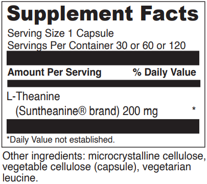 l-theanine davinci labs supplement facts