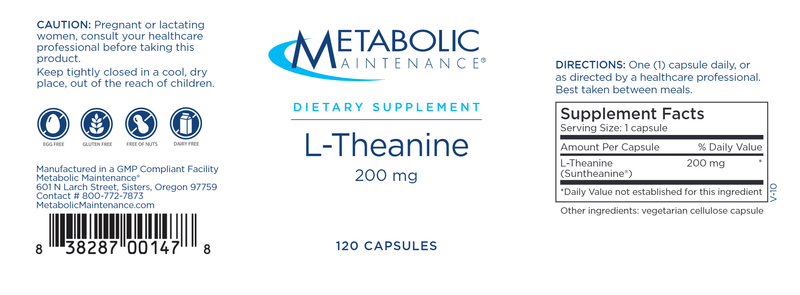 L-Theanine (Metabolic Maintenance) label