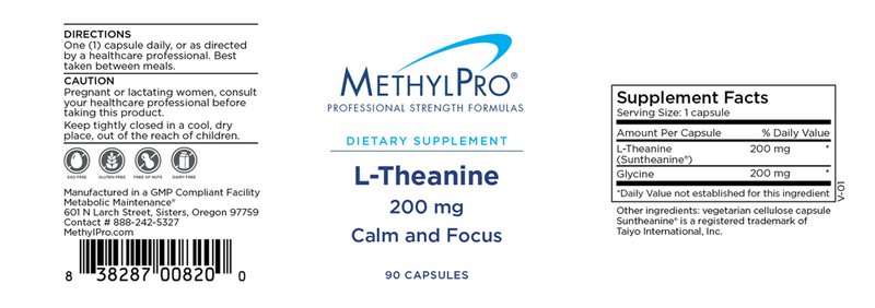 l-theanine methylpro label