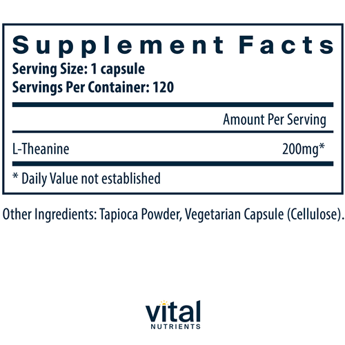 l-theanine vital nutrients supplement facts