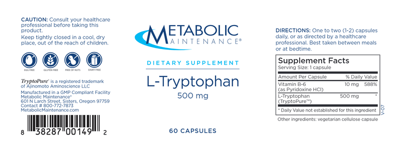 L-Tryptophan (Metabolic Maintenance) label