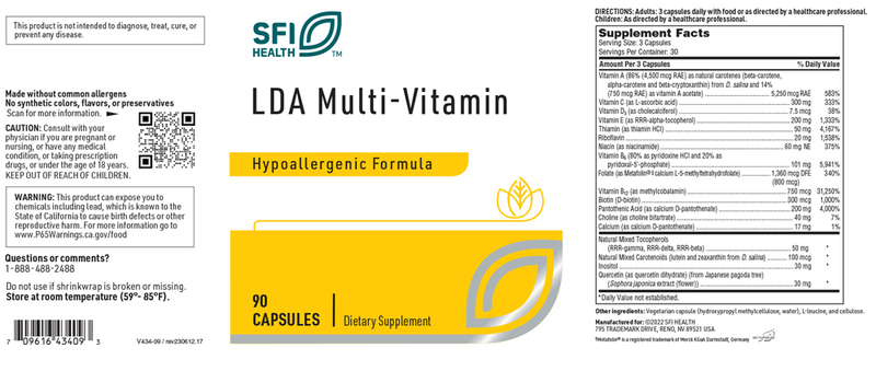 lda multi-vitamin sfi health label